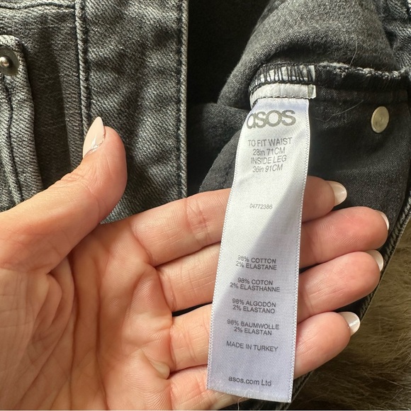 ASOS Distressed Washed Black / Dark Gray Skinny Jean - Size 28 - Picture 4 of 4
